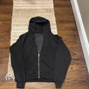 Brandy Melville Black Zip-Up Hoodie